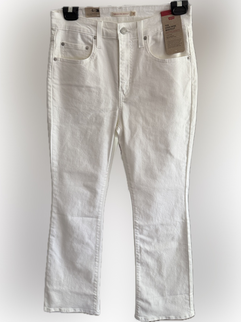 Levi's 725 High-Rise Bootcut Women’s White Jeans Stretch Sz 30x30 NWT